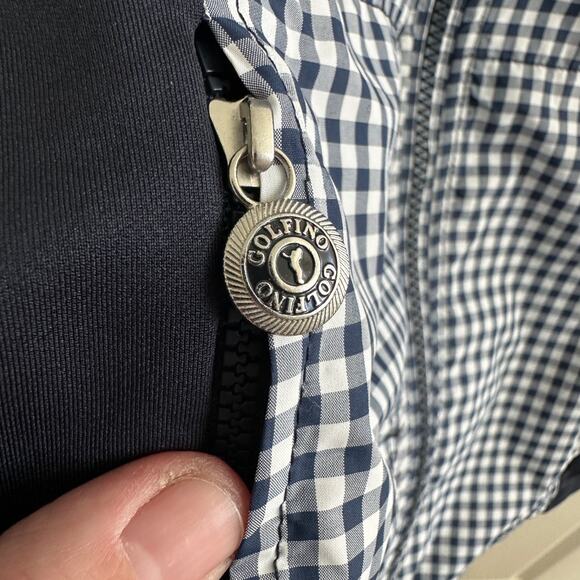 golfino germany women’s large navy check full zip golf jacket european style - Picture 12 of 16